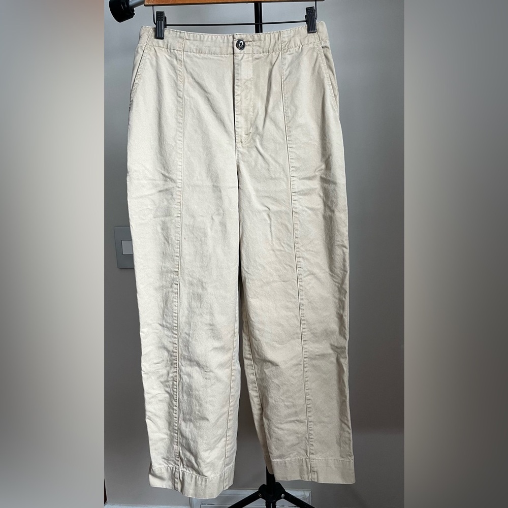 Lightweight Khaki High-Waisted Pants
